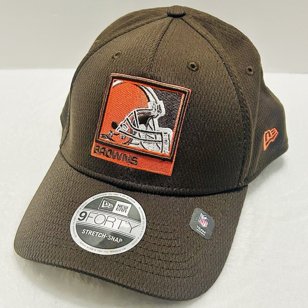 New Era Cleveland Browns Square 9FORTY Stretch Snap Hat Cap Adjustable Brown‎